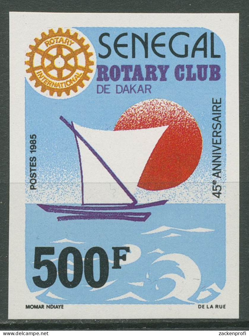 Senegal 1987 45 Jahre Rotary-Club Von Dakar Segelboot 929 B Ungezähnt Postfrisch - Senegal (1960-...)