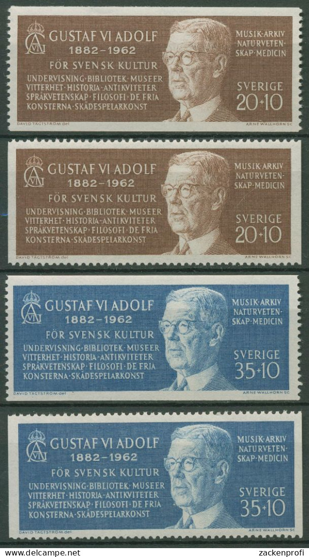 Schweden 1962 König Gustav VI. Adolf 498/99 Postfrisch - Unused Stamps