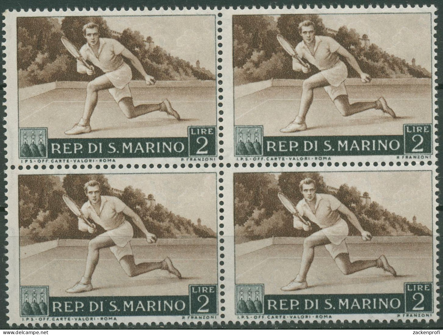 San Marino 1953 Sport Tennis 494 4er-Block Postfrisch - Ungebraucht