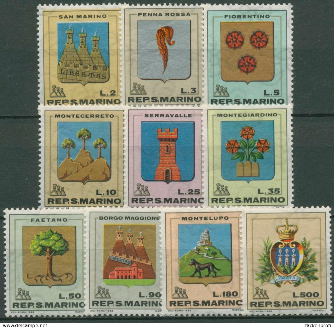 San Marino 1968 Wappen 903/12 Postfrisch - Unused Stamps