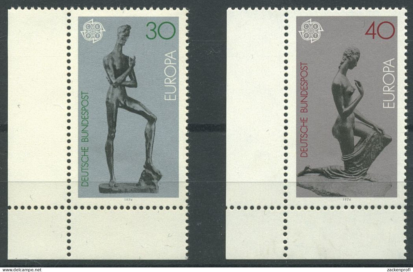 Bund 1974 Europa CEPT Skulpturen 804/05 Ecke 3 Unten Links Postfrisch (E542) - Ongebruikt