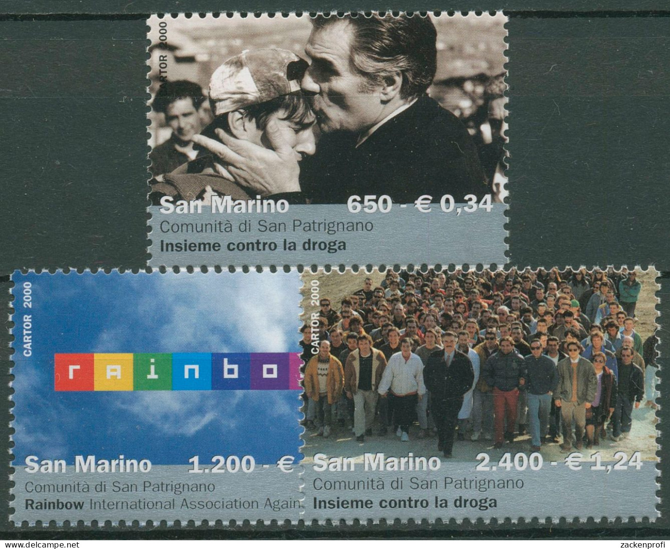 San Marino 2000 Anti-Drogen-Vereinigung Rainbow 1890/92 Postfrisch - Neufs