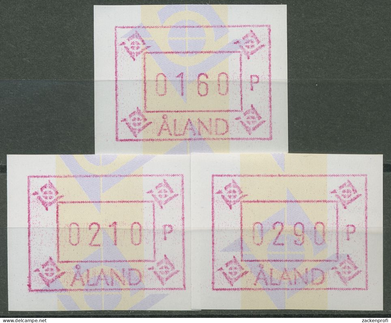 Aland 1993 ATM Satz 3 Werte Mit WZ 1 ATM Satz 5 Yc S1 Postfrisch - Aland