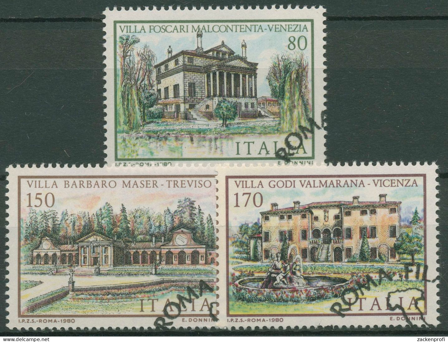 Italien 1980 Bauwerke Villen 1733/35 Gestempelt - 1971-80: Oblitérés