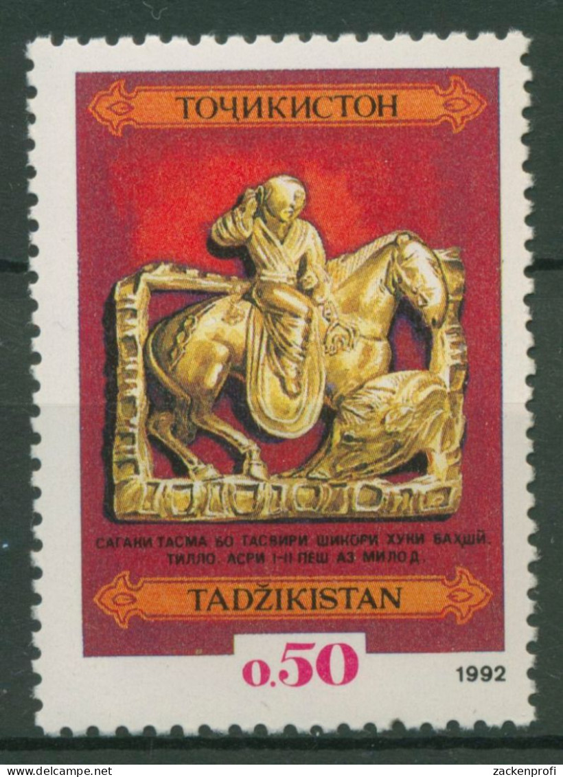 Tadschikistan 1992 Kunstschätze Reiter 1 Postfrisch - Tadjikistan