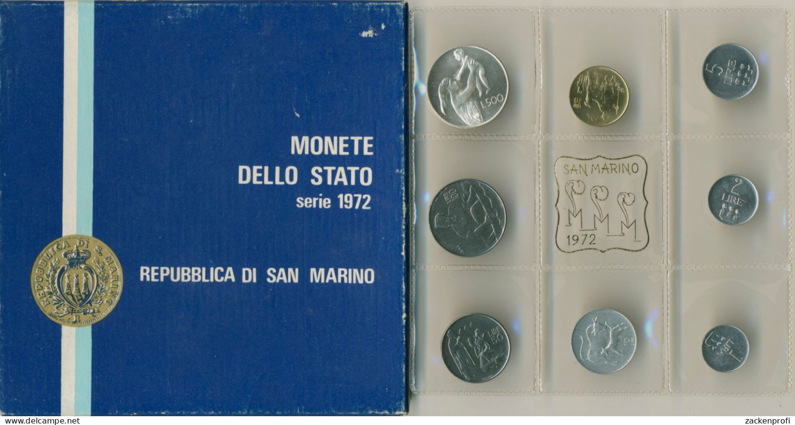 San Marino 1972 KMS 1 - 500 Lire, St/vz, Box Mangelhaft, (m5693) - San Marino