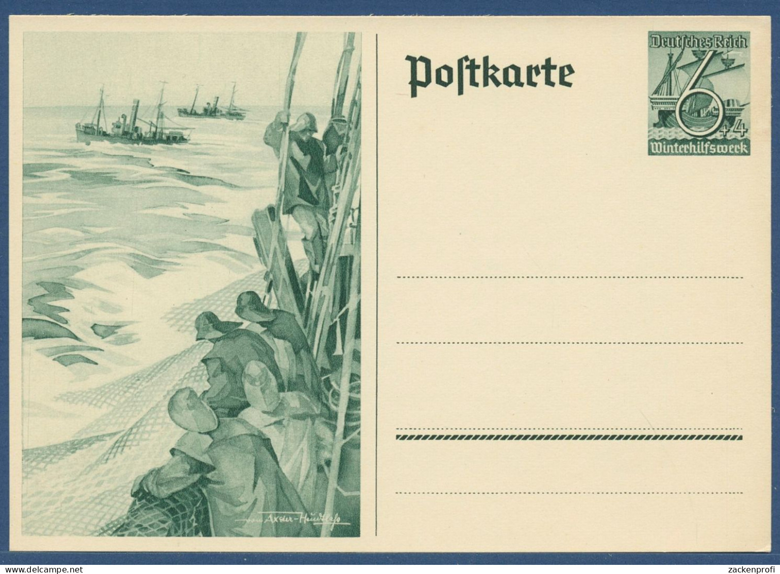 Dt. Reich 1937 Winterhilfe Hochseefischer Postkarte P 266 Ungebraucht (X40886) - Sonstige & Ohne Zuordnung