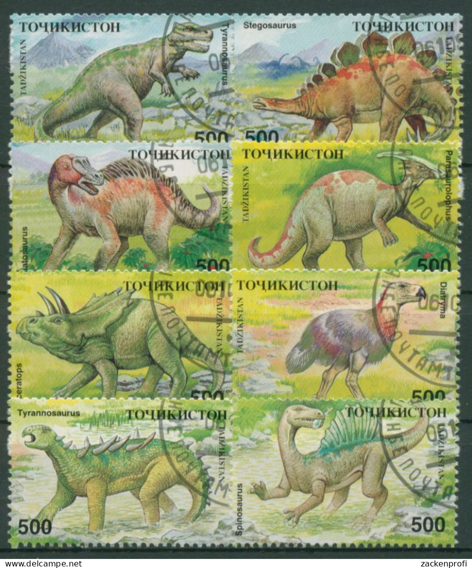 Tadschikistan 1994 Prähistorische Tiere Dinosaurier 50/57 Gestempelt - Tadjikistan