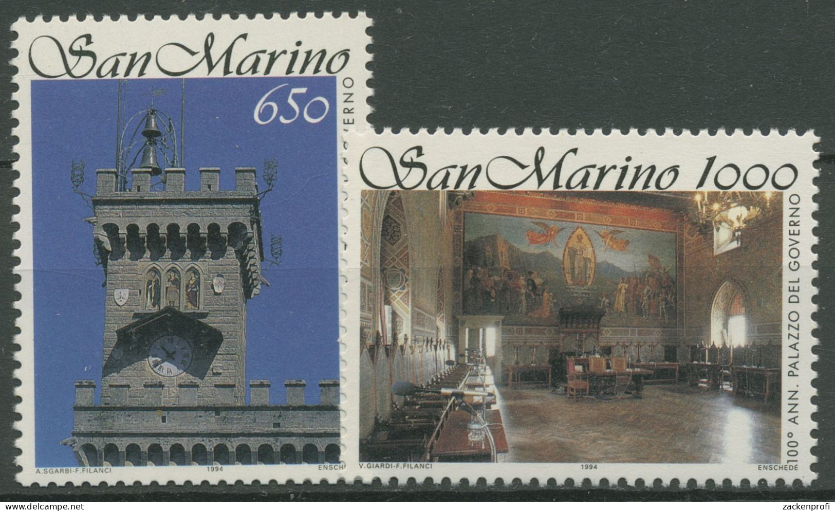 San Marino 1994 Regierungspalast 1584/85 Postfrisch - Ungebraucht