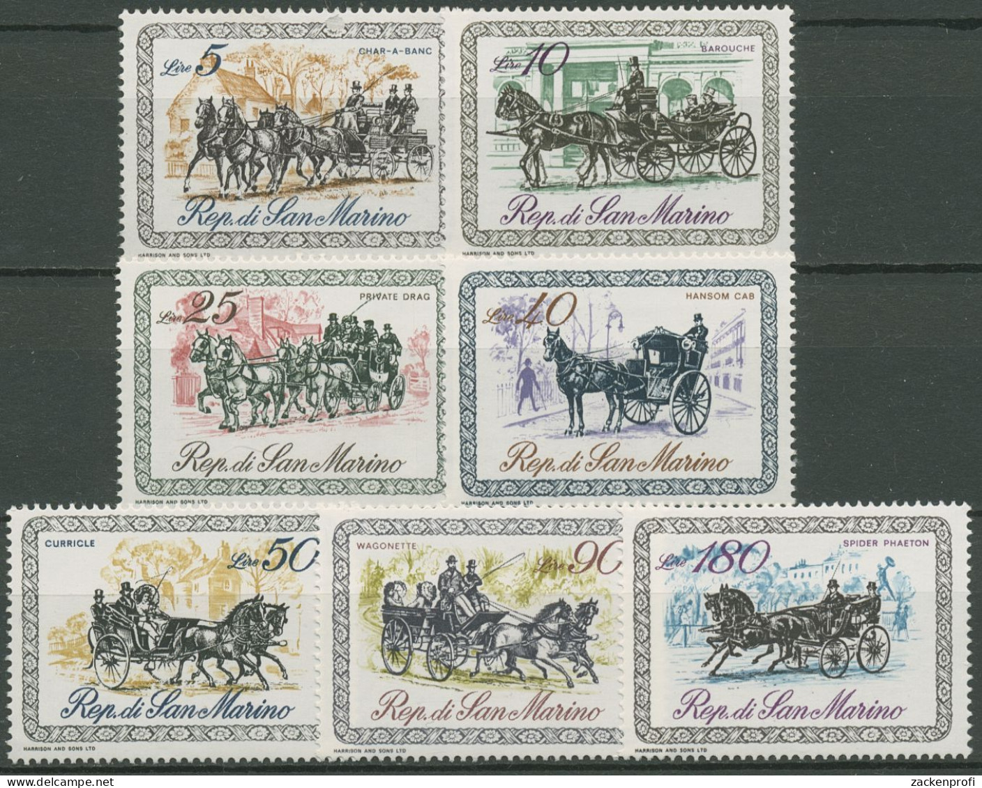 San Marino 1969 Kutschen 929/35 Postfrisch - Unused Stamps