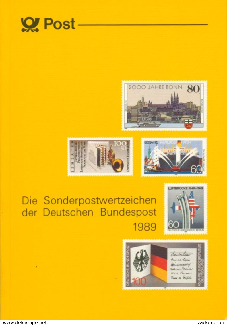 Bund Jahrbuch 1989 Mit Allen Marken Postfrisch Und Schwarzdruck (XL9579) - Unused Stamps