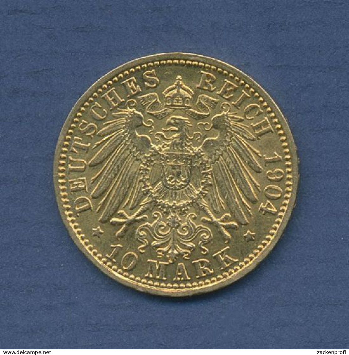 Baden 10 Mark Gold 1904 G, Großherzog Friedrich, J 190 Vz (m6436) - 5, 10 & 20 Mark Goud