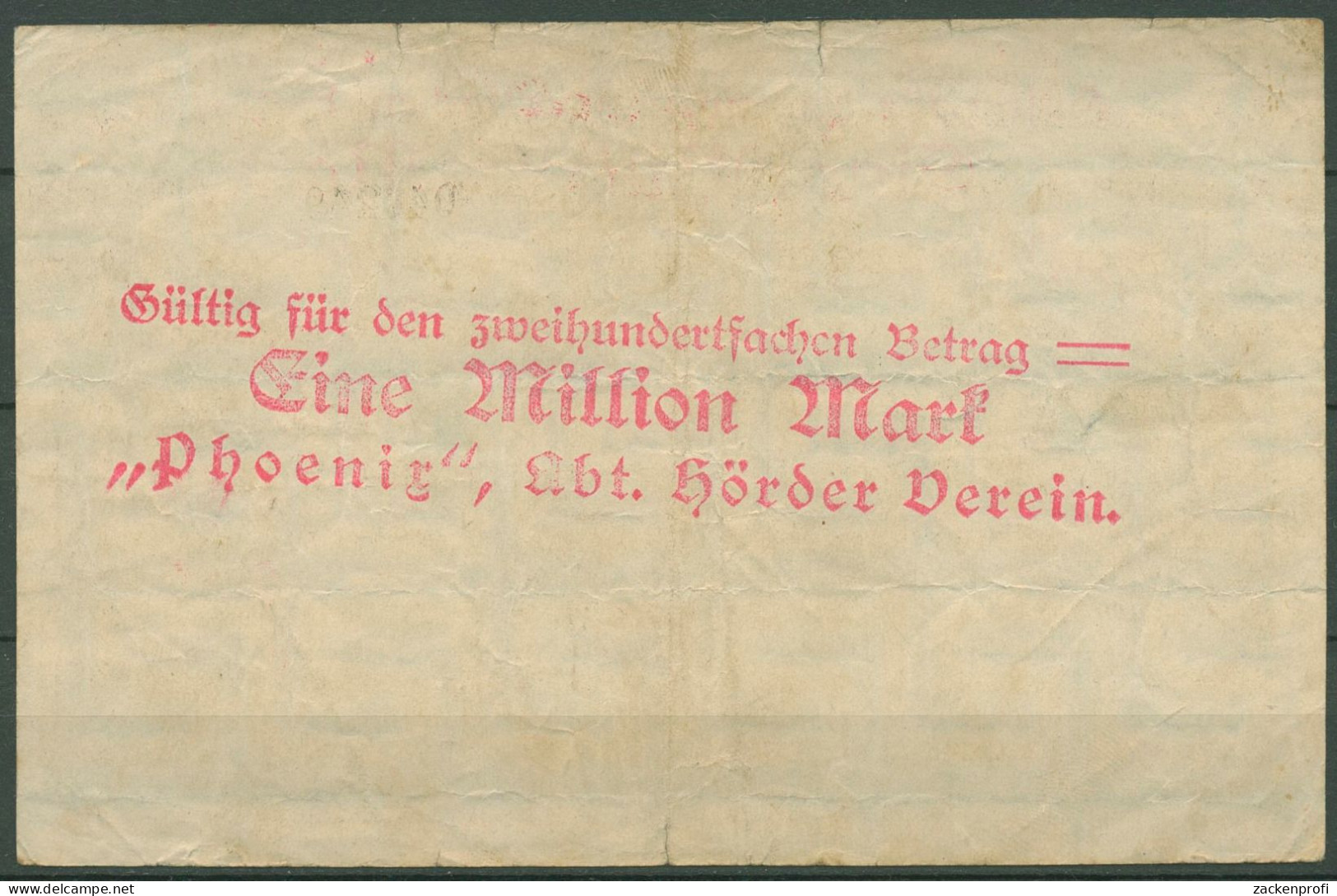 Hoerde Phoenix AG 1 Million Mark 1923, Keller 2400 A, Gebraucht (K1119) - Other & Unclassified