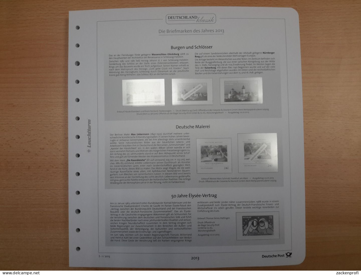 DEUTSCHE POST Deutschland Klassik Bund 2013/18 Gebraucht (Z3063) - Pre-printed Pages