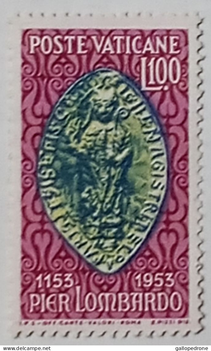 1953 Vaticano, 8° Centenario Morte Pier Lomabrdo-NUOVO MNH ** - Unused Stamps