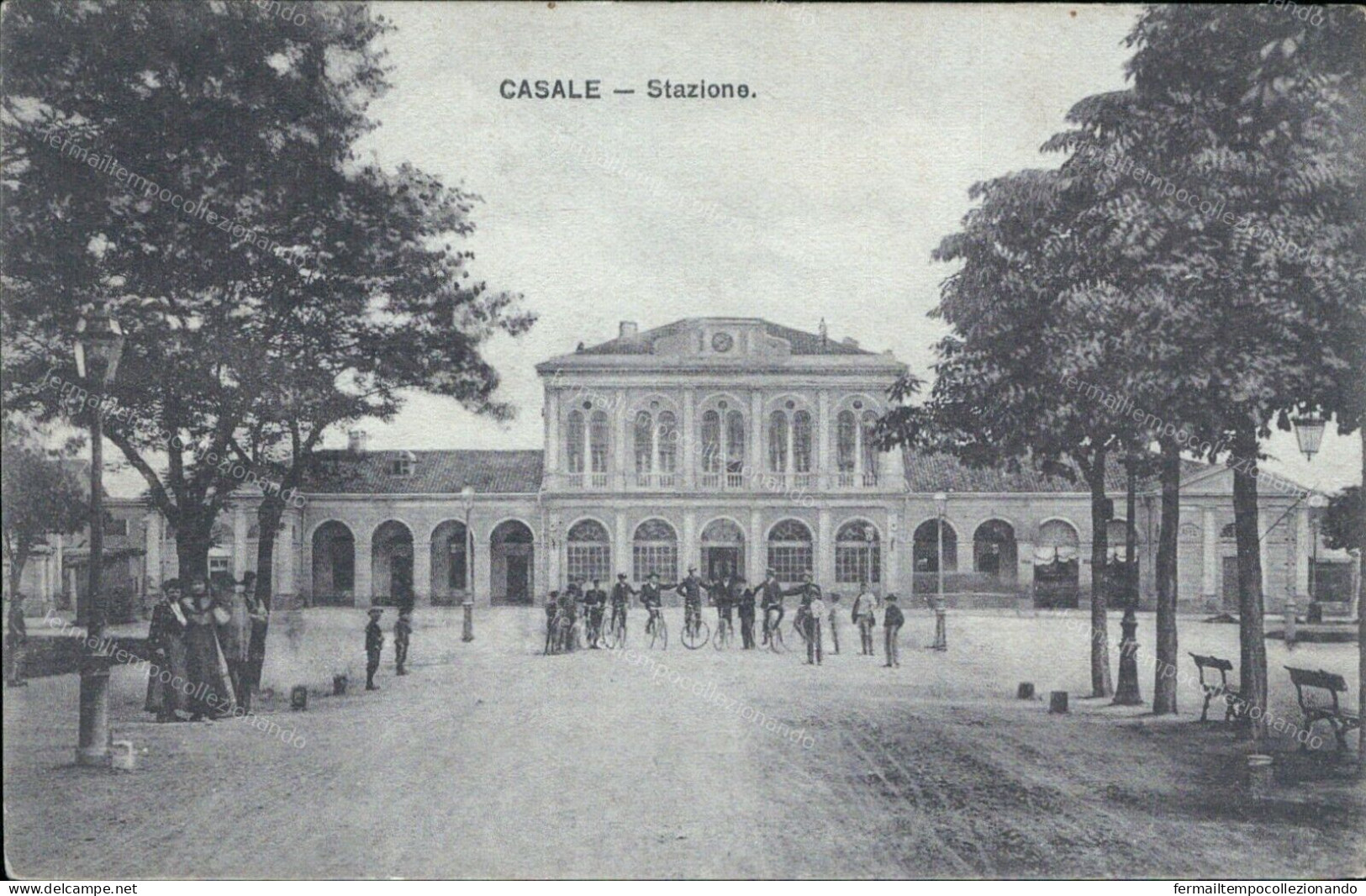 Cs25 Cartolina Casale Stazione Provincia Di Alessandria 1912 Piemonte - Alessandria