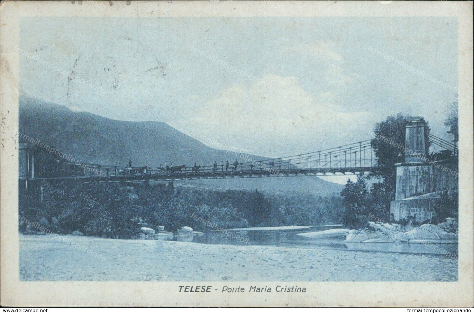 Cs67 Cartolina Telese Ponte Maria Cristina Provincia Di Benevento 1927 - Benevento