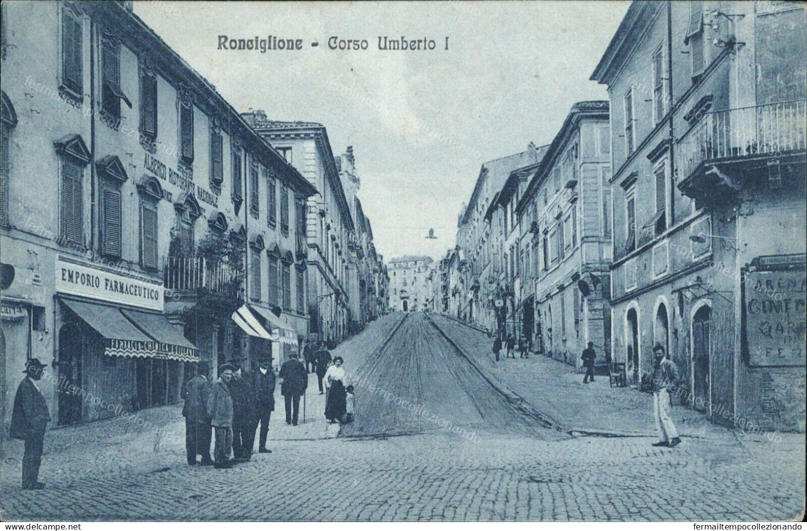 Cs23 Cartolina Ronciglione Corso Umberto I Provincia Di Viterbo 1936 Lazio Bella - Viterbo