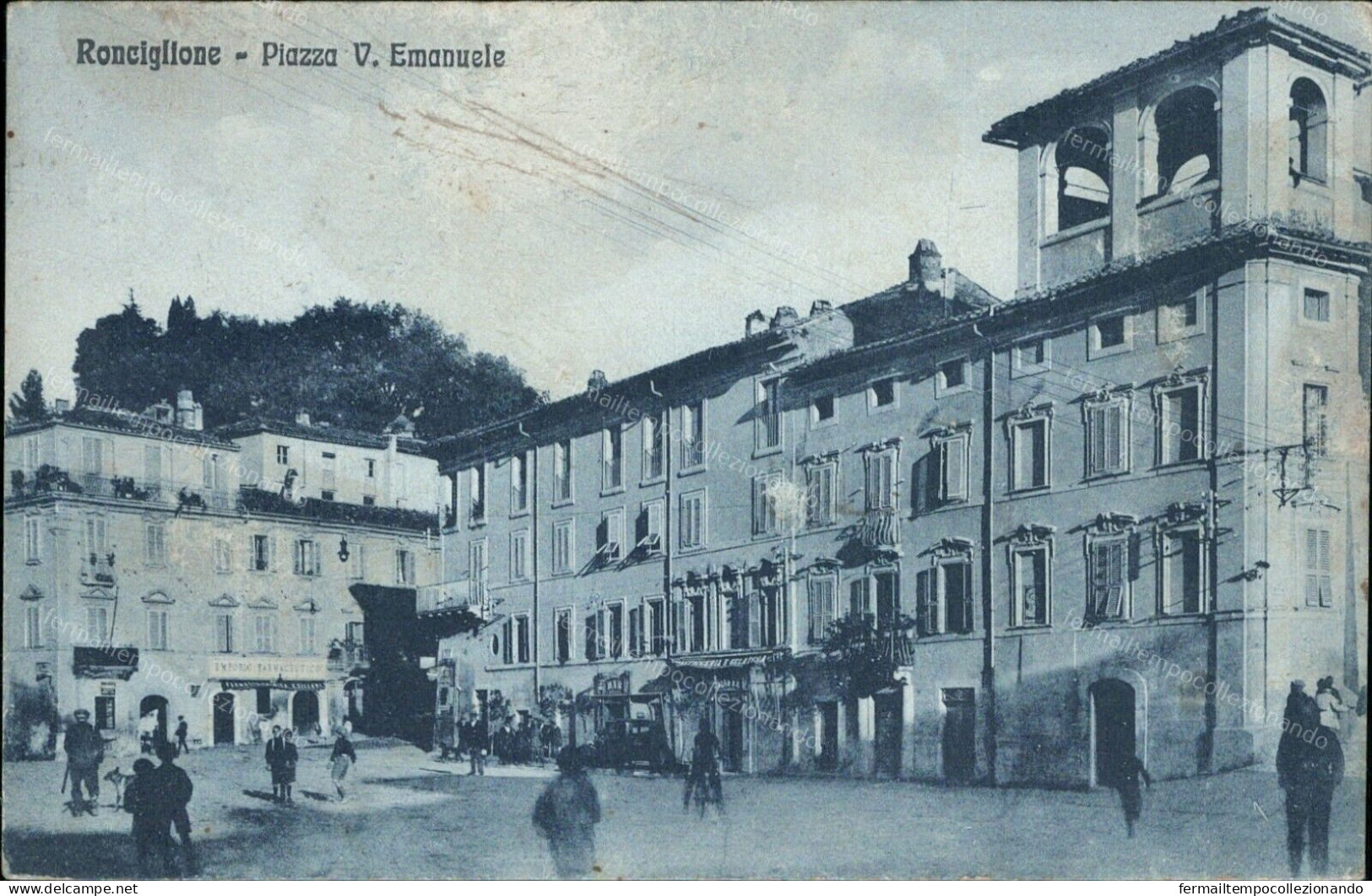 Cs26 Cartolina Ronciglione Piazza Vittorio Emanuele Provincia Di Viterbo 1936 - Viterbo