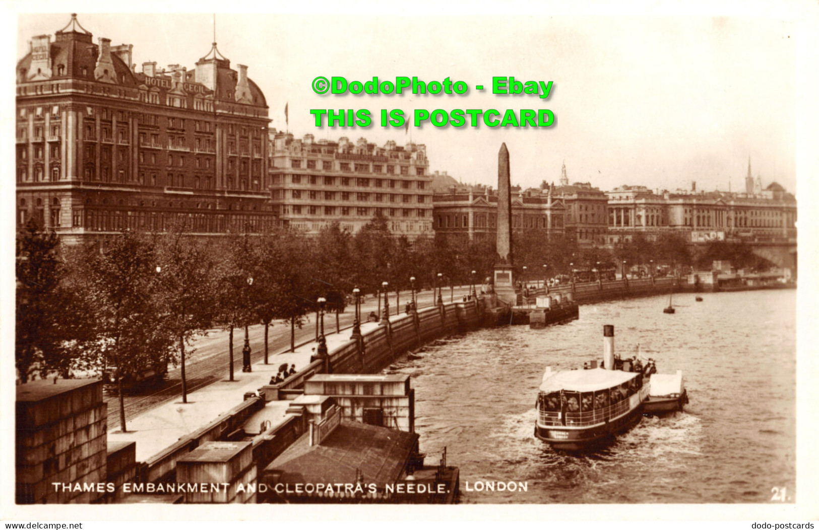 R449204 Thames Embankment And Cleopatras Needle. London. 21. RP - Sonstige & Ohne Zuordnung
