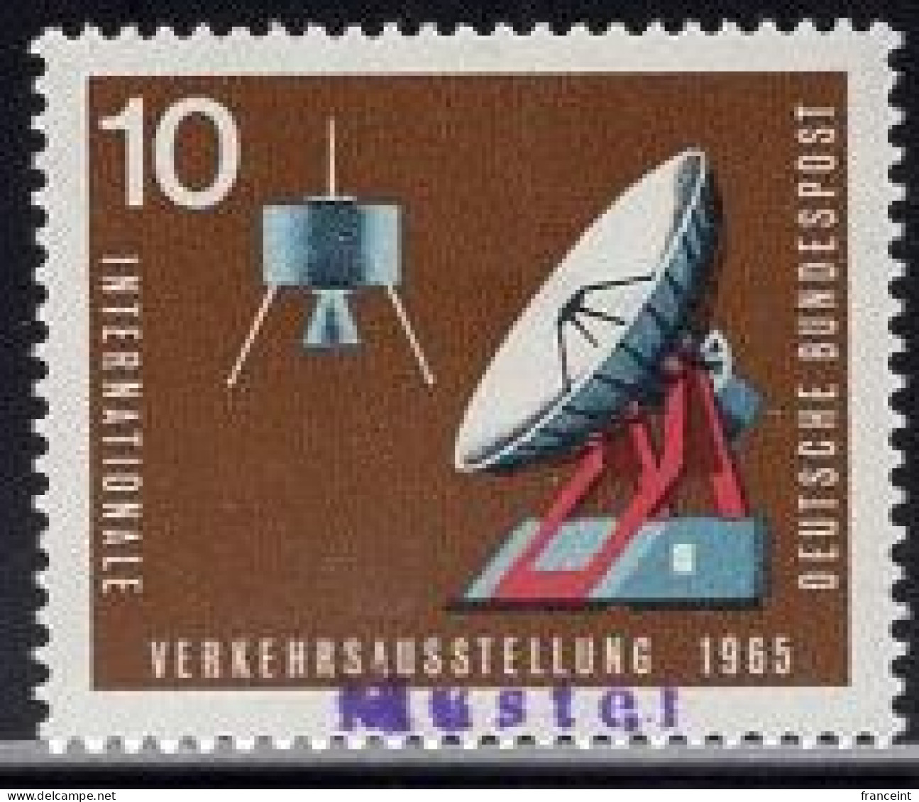 GERMANY(1965) Communications Satellite. MUSTER (specimen) Overprint. Scott No 920. - Sonstige & Ohne Zuordnung