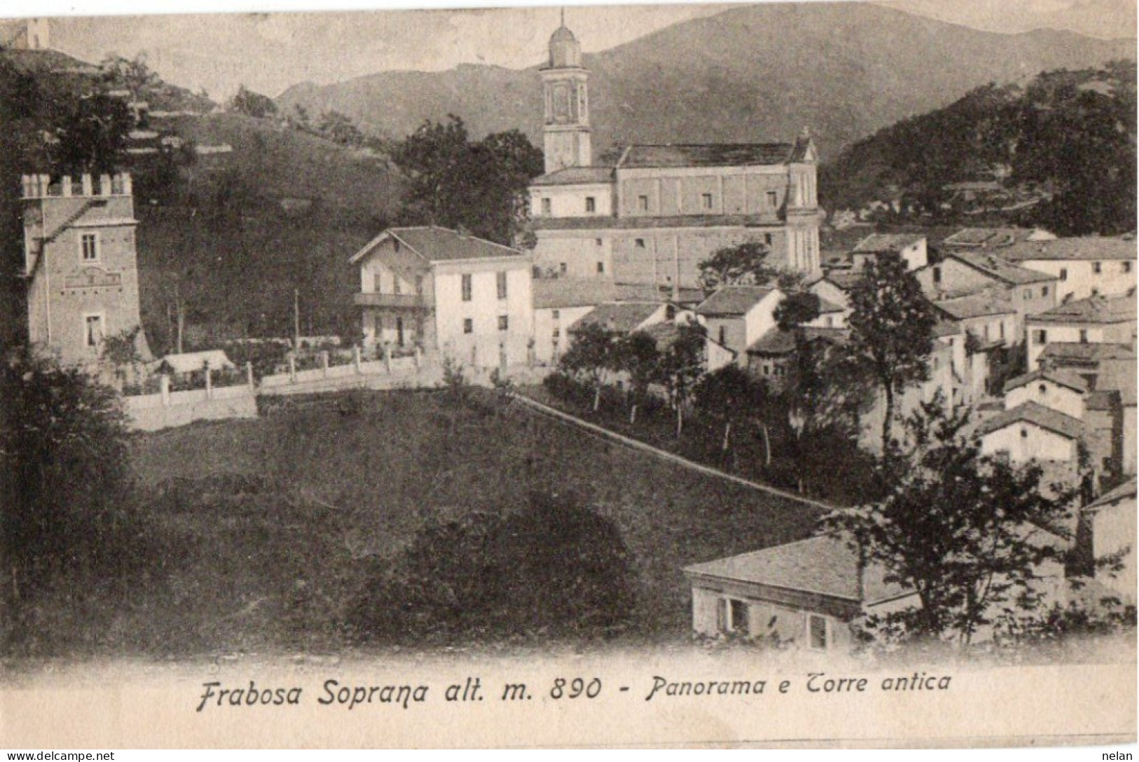 FRABOSA SOPRANA - PANORAMA E TORRE ANTICA - F.P. - STORIA POSTALE - Cuneo