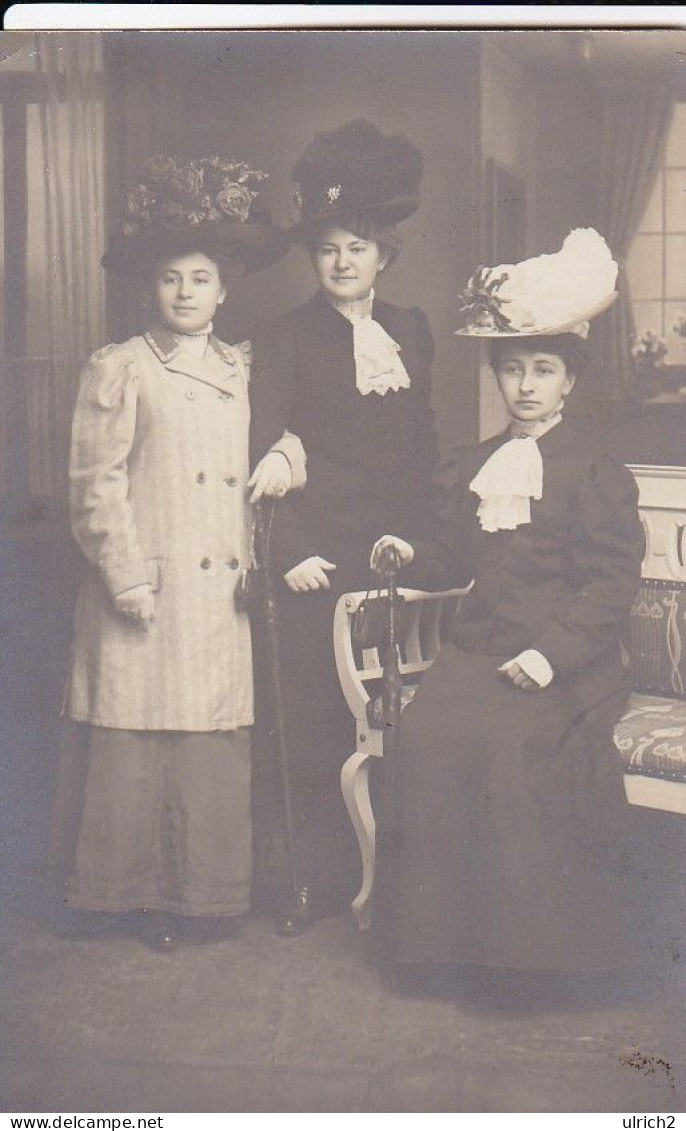 AK Foto 3 Damen Mit Hüten - Ca. 1910 (69436) - Other & Unclassified