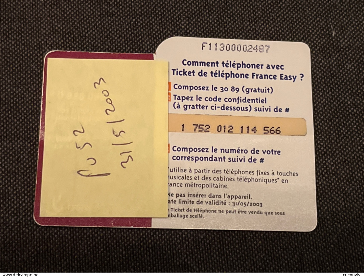 Ticket PU52 - Billetes FT