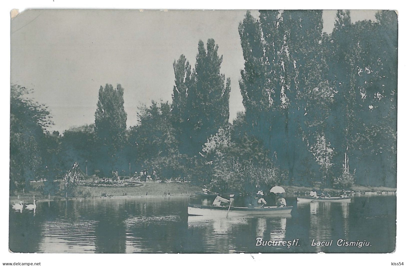 RO 47 - 12519 BUCURESTI, Romania, Park And Cismigiu Lake - Old Postcard, Real PHOTO - Used - 1910 - Romania
