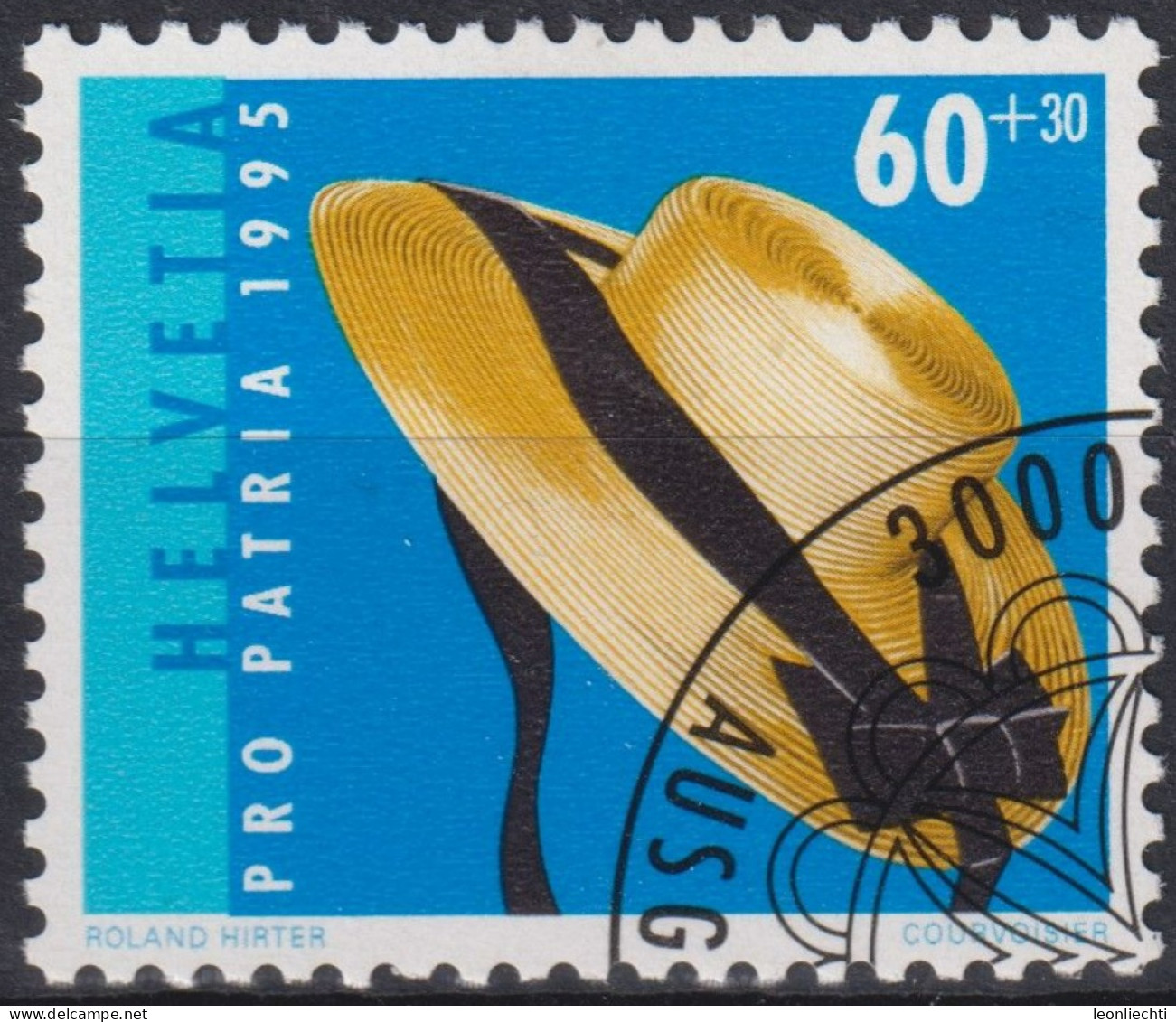 1995 Schweiz Pro Patria, Strohhut " Bergère", ⵙ Zum:CH B248, Mi:CH 1549, Yt: CH 1477 - Used Stamps