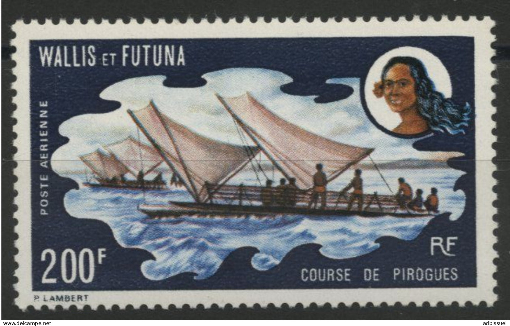WALLIS Et FUTUNA Poste Aérienne PA N° 43 Cote 53 € Neuf ** (MNH) "Pirogue à Voile". TB - Unused Stamps