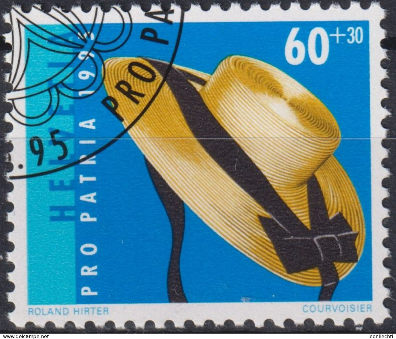 1995 Schweiz Pro Patria, Strohhut " Bergère", ⵙ Zum:CH B248, Mi:CH 1549, Yt: CH 1477 - Used Stamps