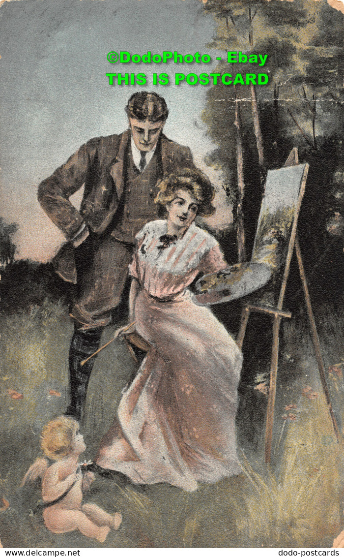 R449698 Woman And Man Painting. B. B. London. Excelsior Series No. E. 200890. 19 - Sonstige & Ohne Zuordnung