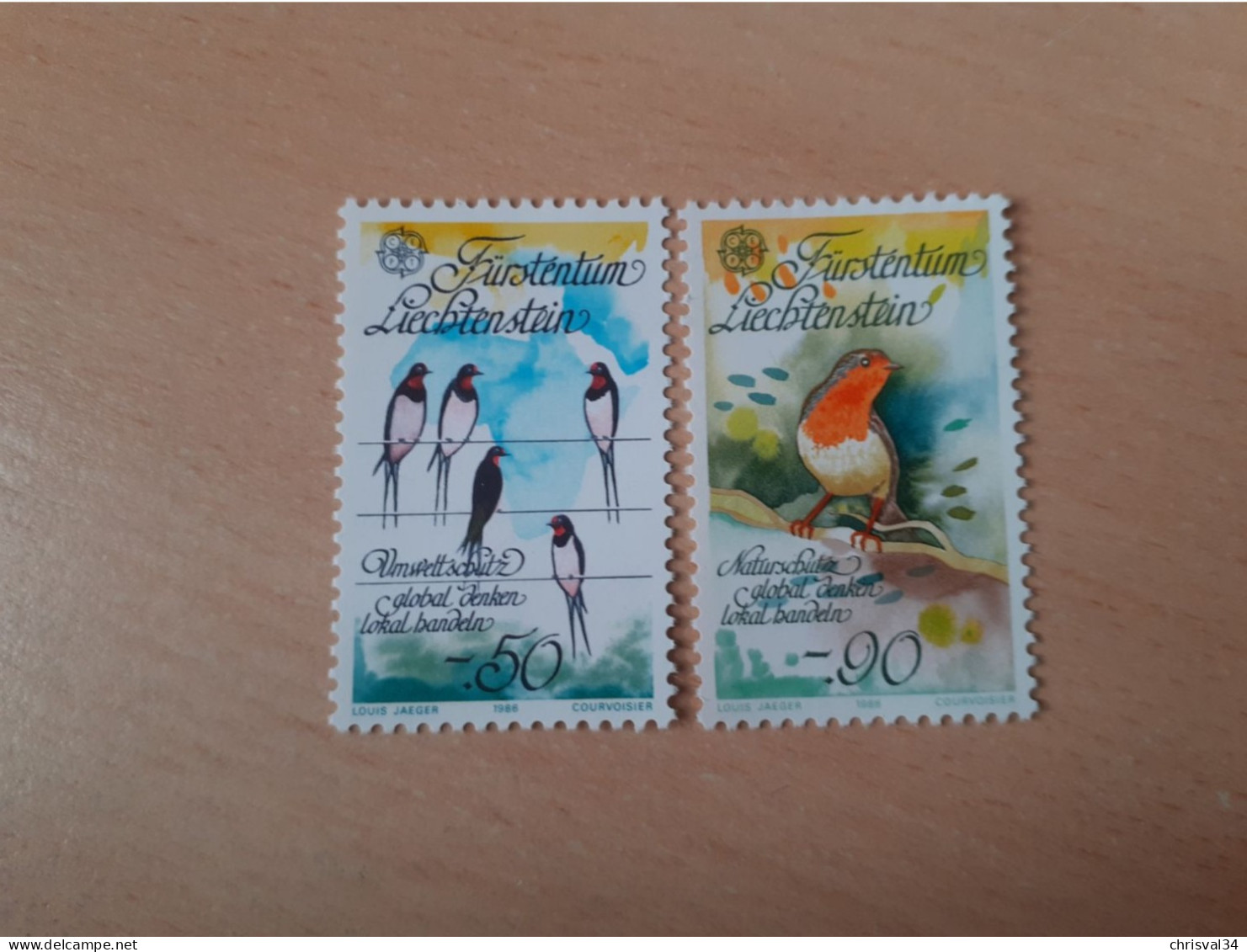TIMBRES  LIECHTENSTEIN    ANNEE   1986   N  834  /  835     NEUFS  LUXE** - Unused Stamps