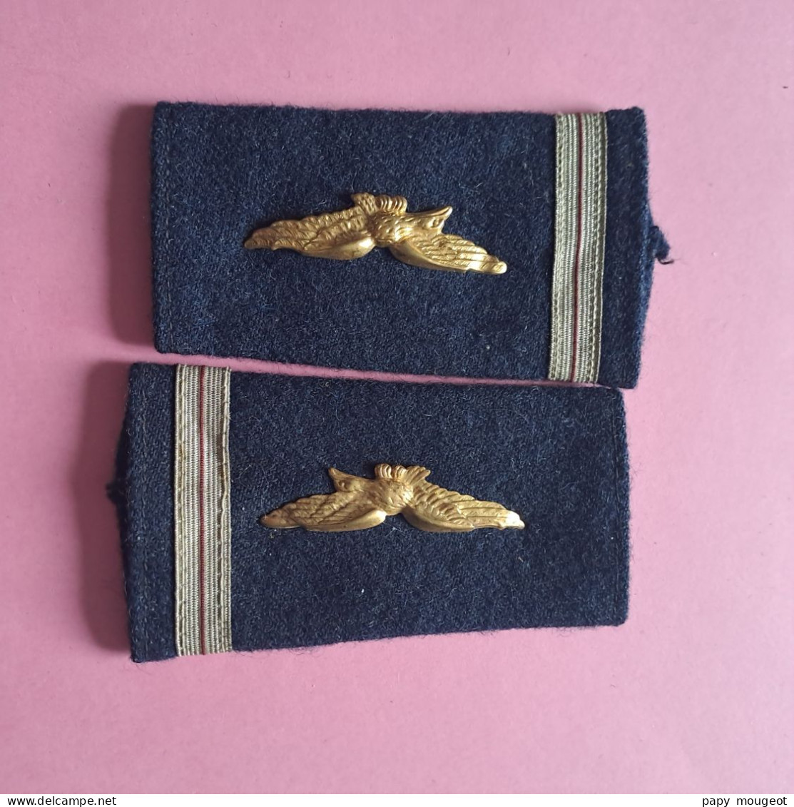 Fourreau Epaulettes Avec Insignes Métal - Grade D'Adjudant  Armée De L'Air - Luchtvaart