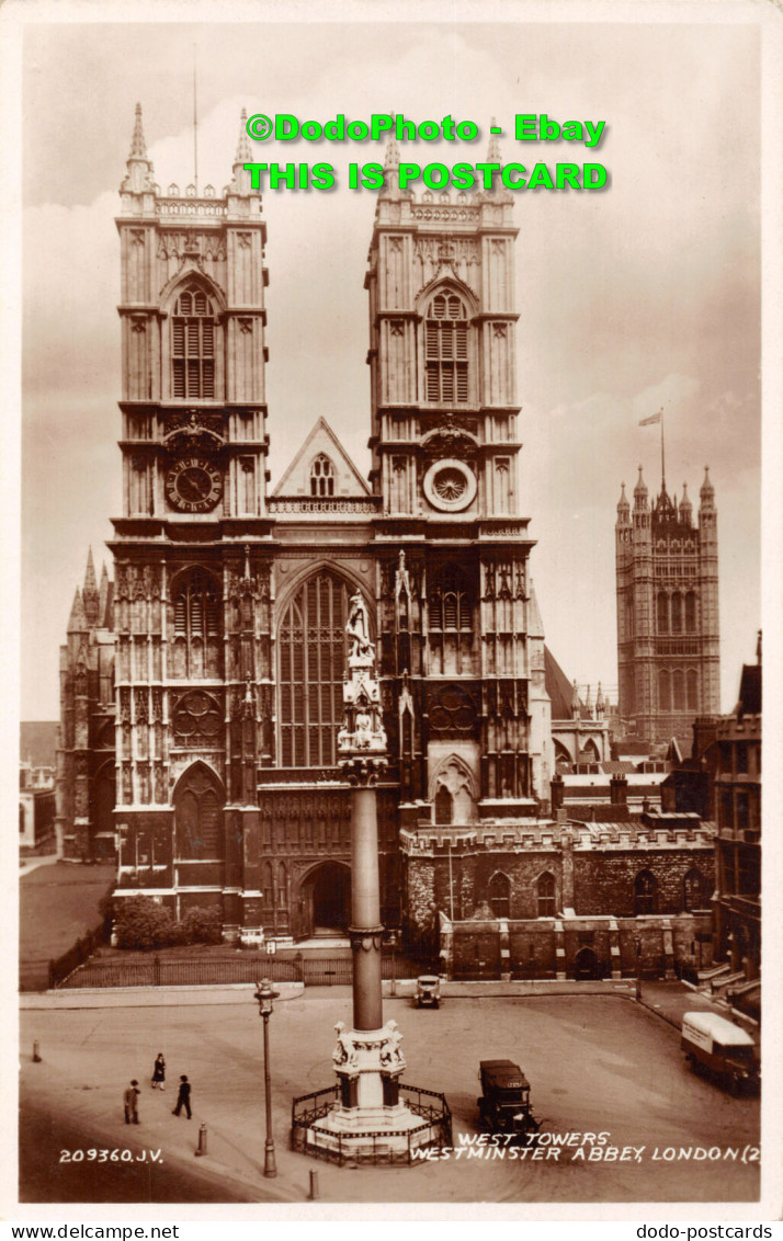 R449809 209360. West Towers. Westminster Abbey. London. Valentines. RP - Sonstige & Ohne Zuordnung