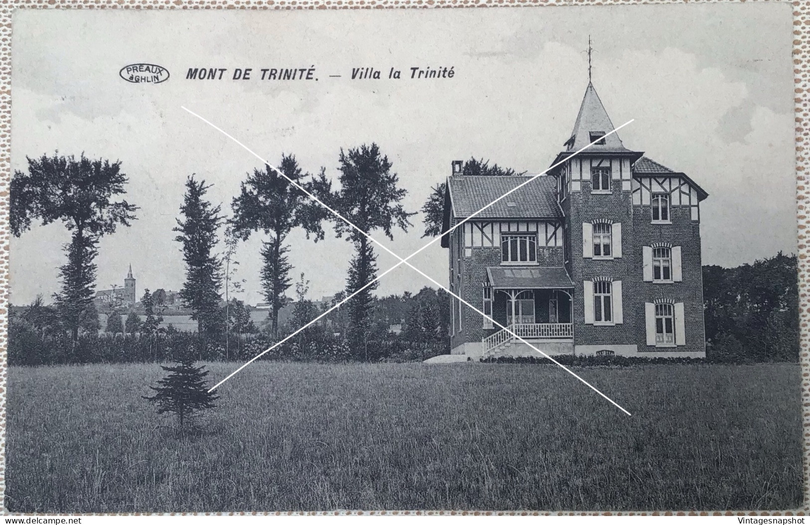 MONT-de-TRINITÉ MONT-saint-AUBERT Villa De Trinité CP édit Debune-Ovaert Restaurant Belle Vue Postée En 1912 - Doornik