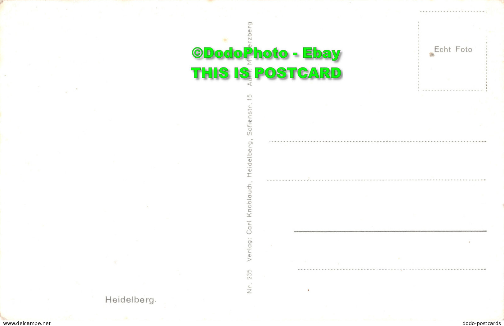 R449865 Heidelberg. No. 235. Carl Knoblauch. M. Herzberg - Mundo