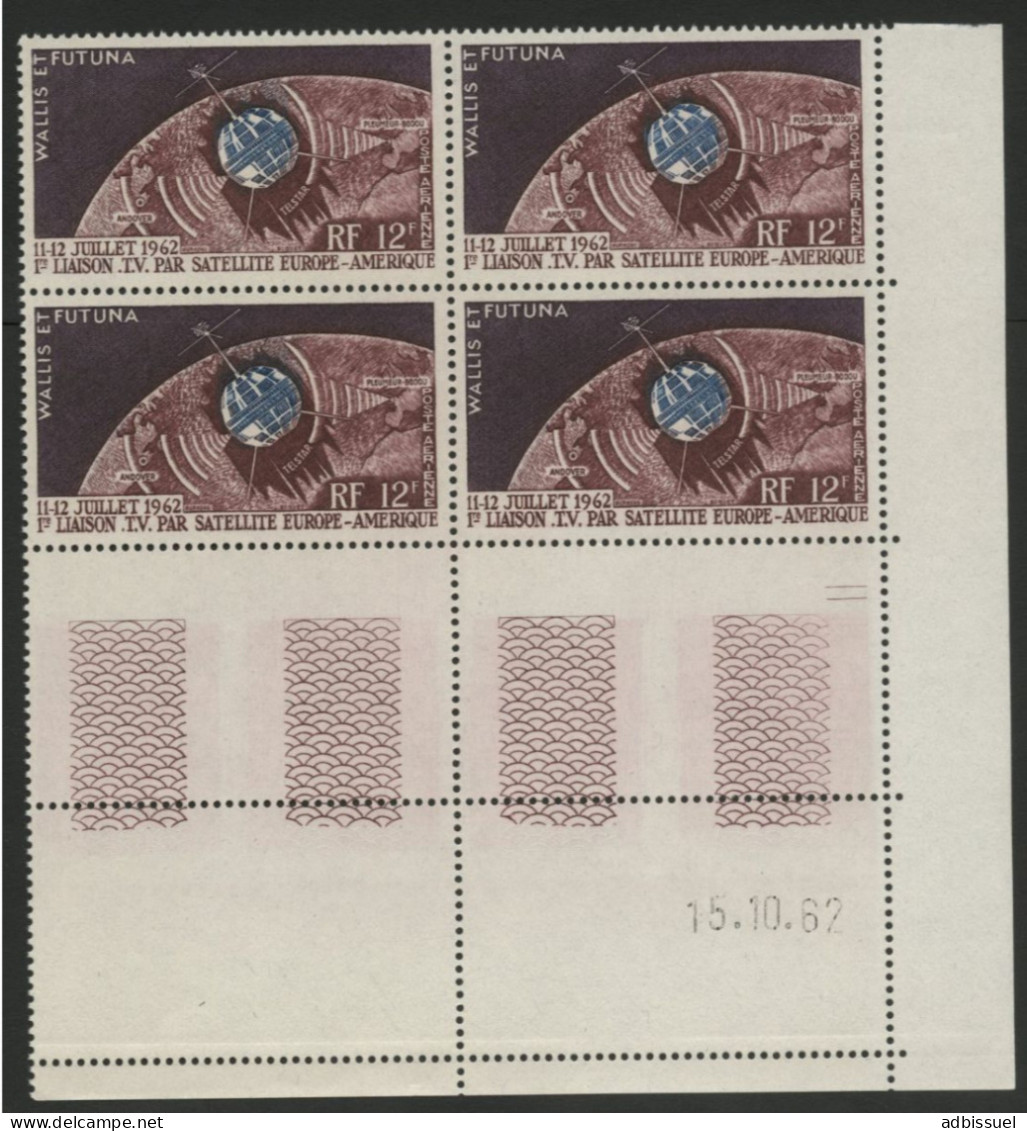 WALLIS Et FUTUNA Poste Aérienne PA 20 Bloc De Quatre Avec Coin Daté Neufs ** (MNH) TB - Unused Stamps