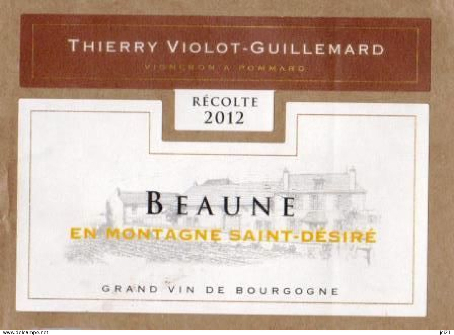 Étiquette " BEAUNE En Montagne St Désiré 2012 " Thierry Violot-Guillemard  (2631)_ev305 - Bourgogne