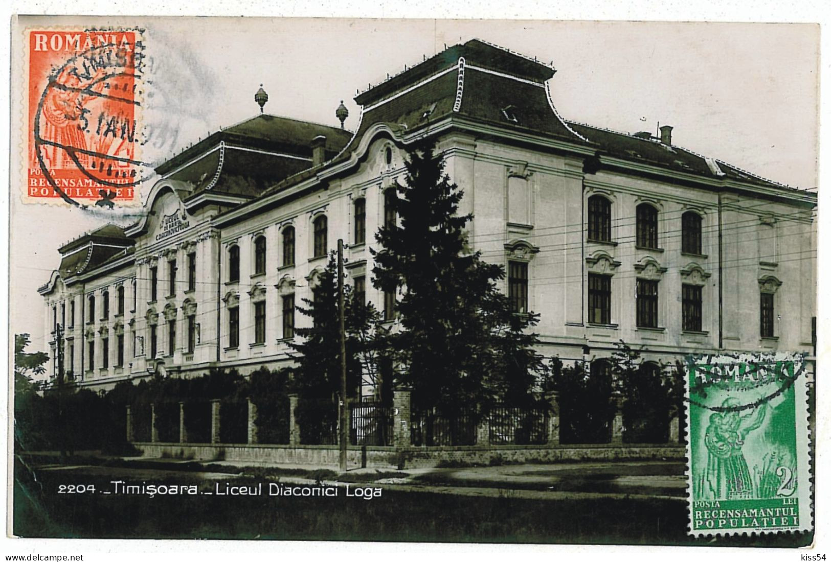 RO 47 - 5495 TIMISOARA, High School LOGA, Romania - Old Postcard, Real Photo - Used - 1931 - TCV - Roumanie