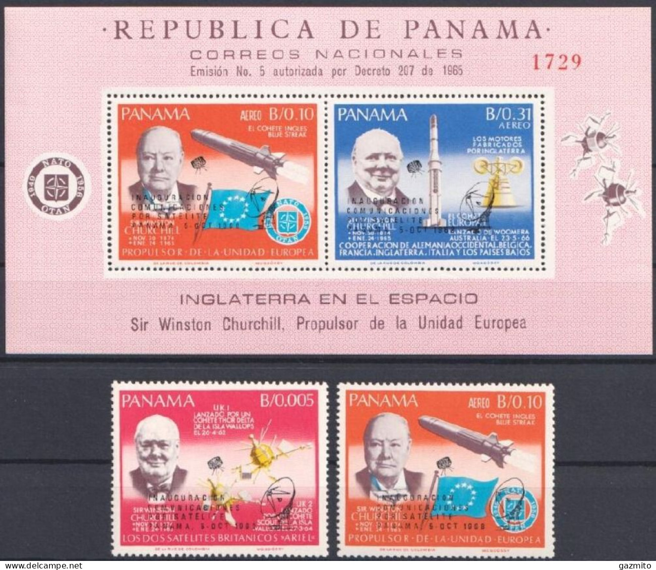 Panama 1970, Churchill, Satellite, 2val. +BF - Sir Winston Churchill