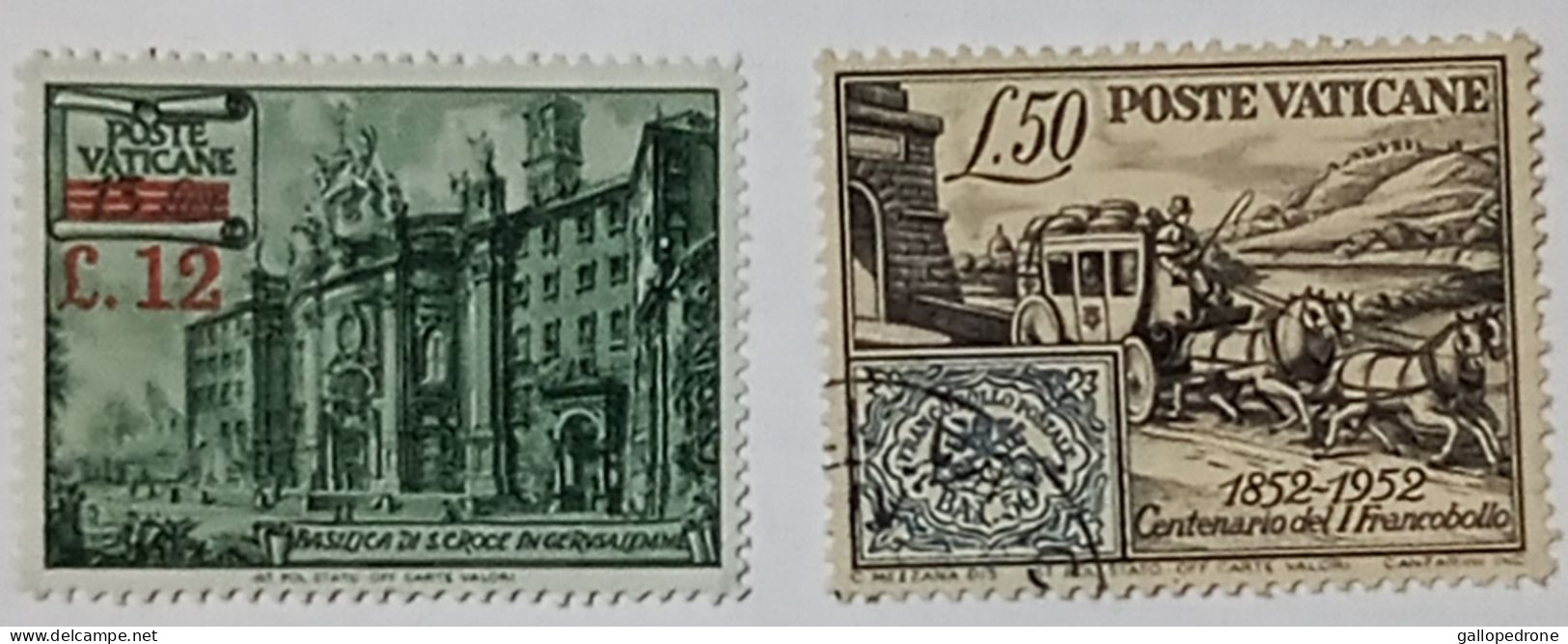 1952 Vaticano-n. 154 NUOVO + N. 155 USATO - Unused Stamps