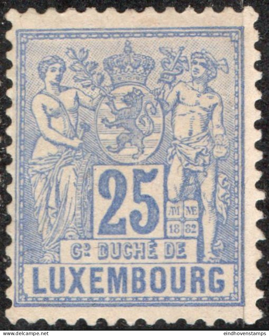 Luxembourg 1882 25 C Allegorie Perf 12½:12, 1 Value MH - 1882 Allegorie