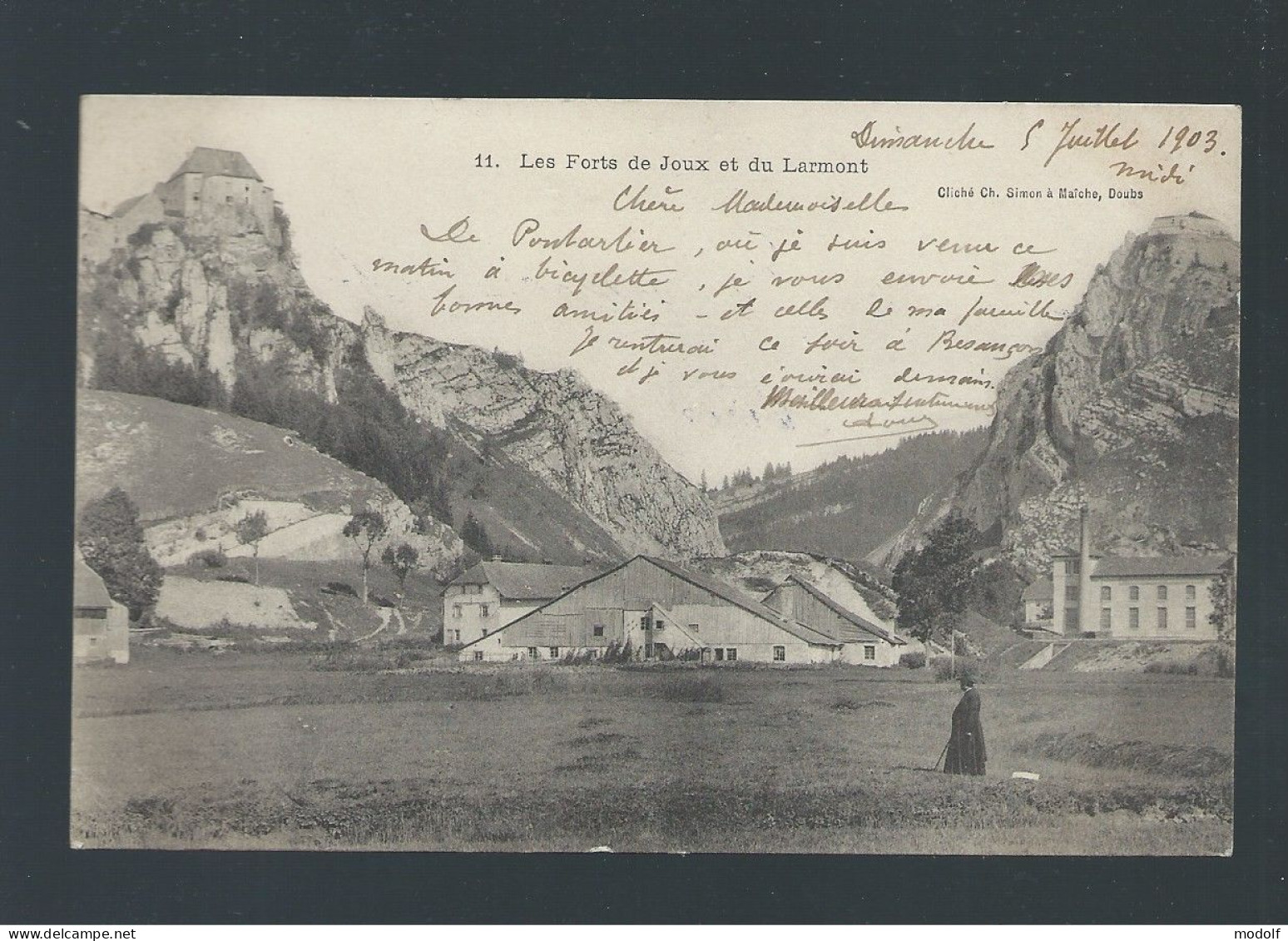 CPA - 25 - Les Forts De Joux Et Du Larmont - Animée - Précurseur - Circulée En 1903 - Other & Unclassified