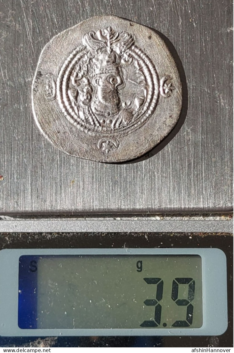 SASANIAN KINGS. Khosrau II. 591-628 AD. AR Silver Drachm Year 2  Mint WYHC - Orientalische Münzen