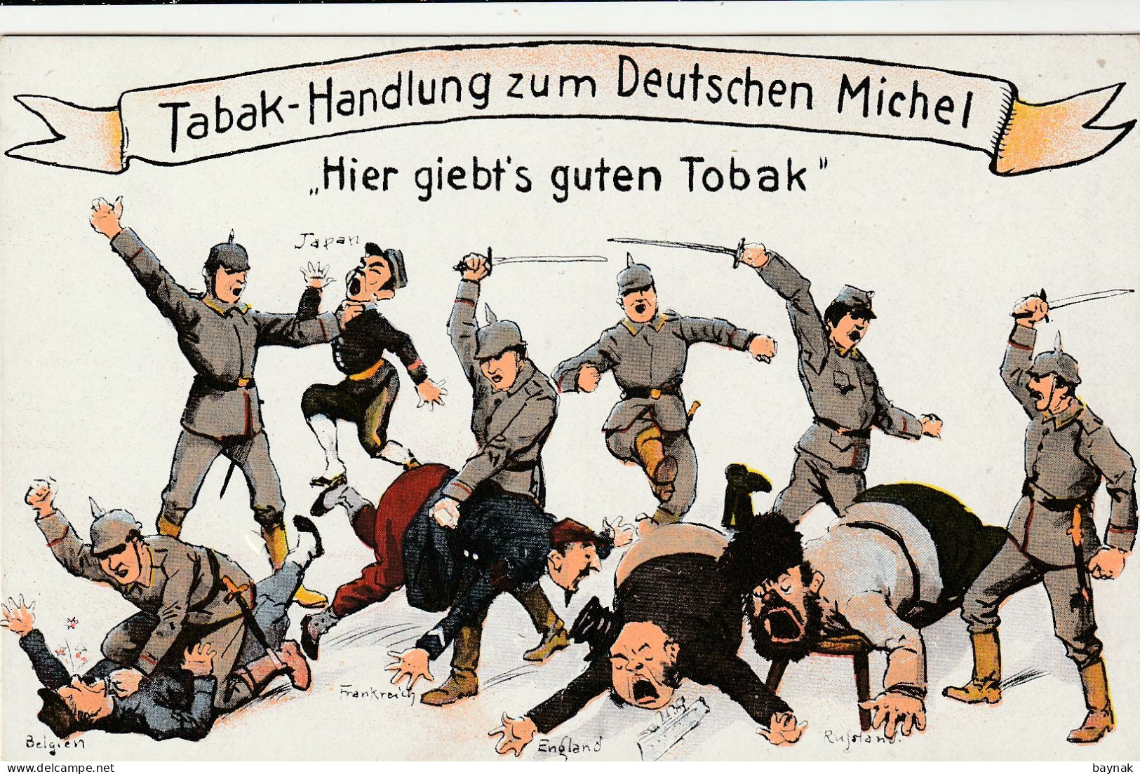 MIL3285  -  DEUTSCHLAND -  TABAK - HANDLUNG   -  JAPAN, ENGLAND, FRANCE, BELGIE, RUSSIA - Humor