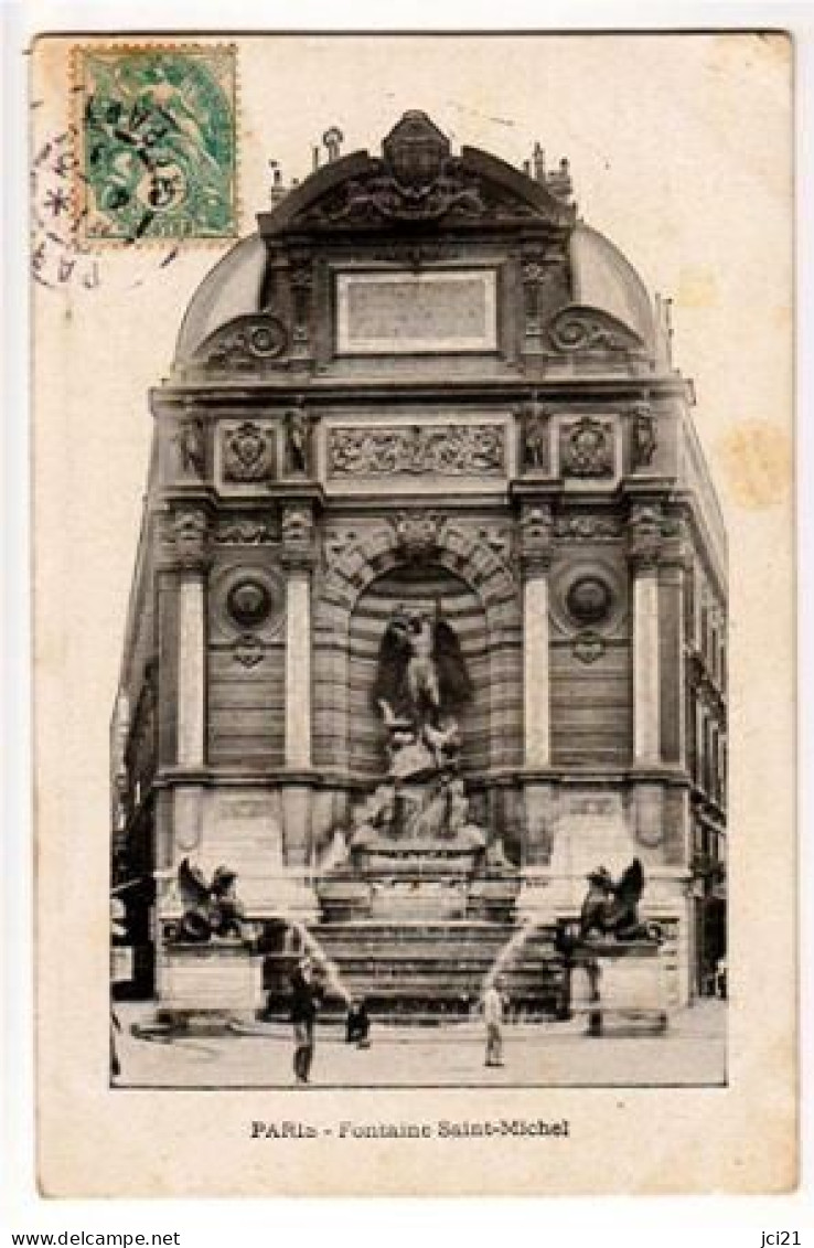 CPA - 75 PARIS - " FONTAINE SAINT-MICHEL " (459)_CP346 - Autres Monuments, édifices