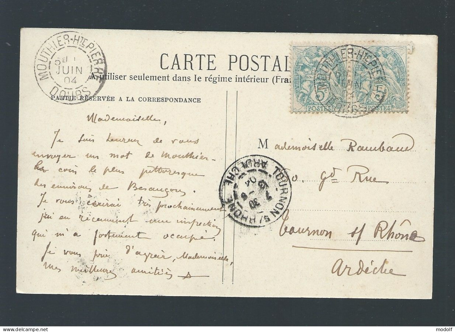 CPA - 25 - Mouthier - Source De La Loue - Circulée En 1904 - Other & Unclassified