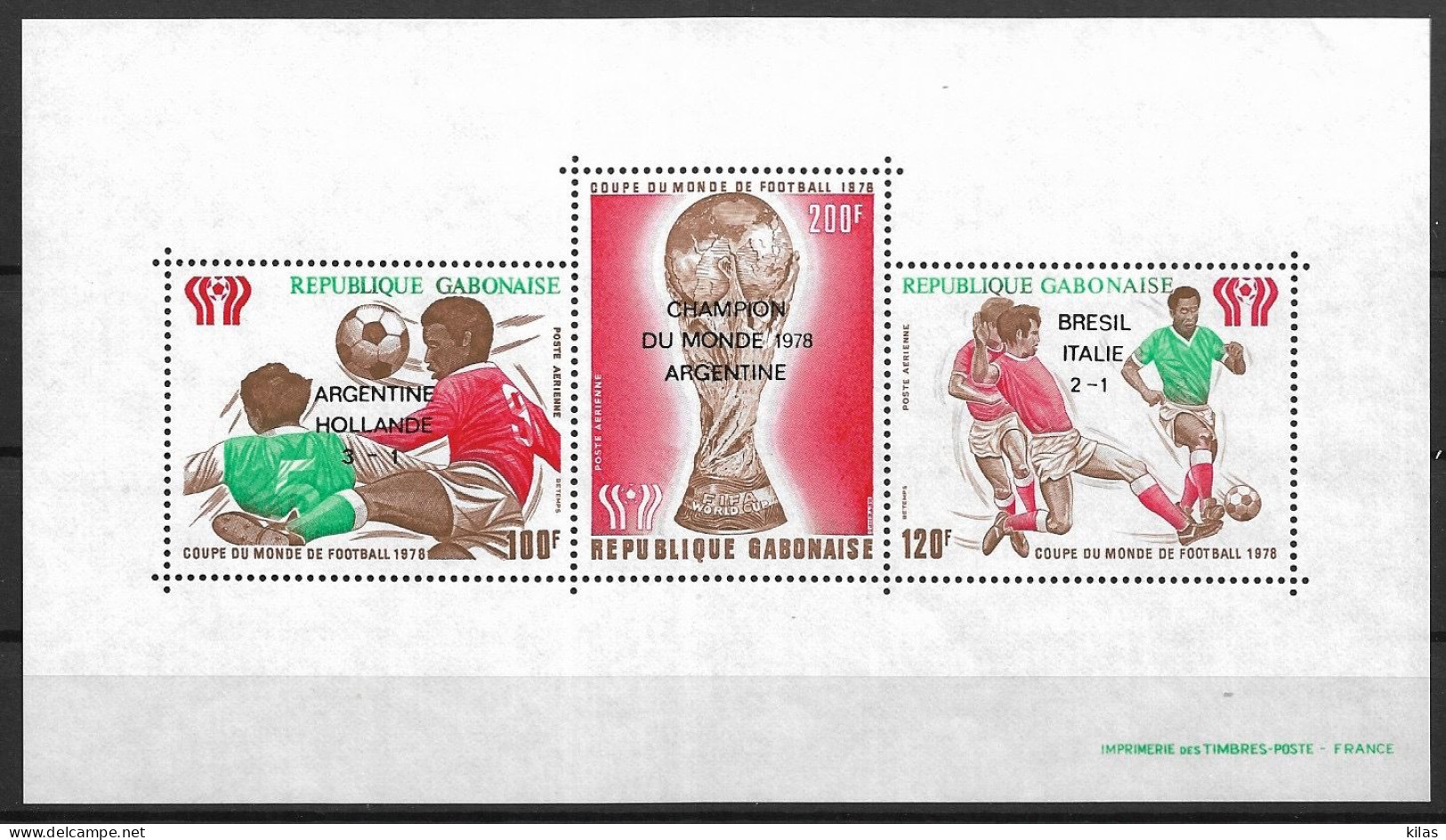 GABON 1978 WINNERS WORLD CUP, OVERPRINT MNH - Gabun (1960-...)